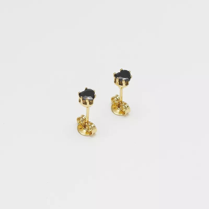 A Topo Circonia Corazón NEGRO - 33023-NEGRO
