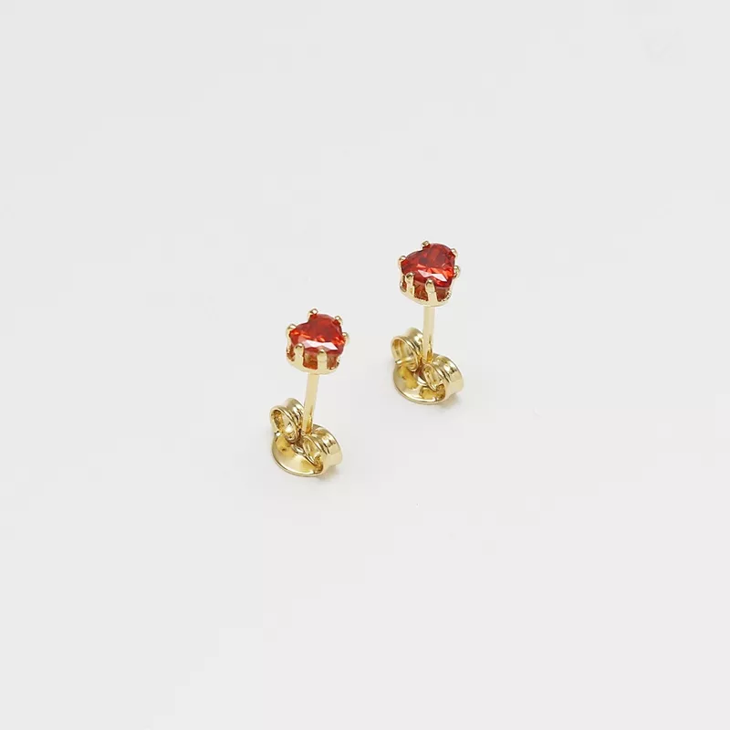 A Topo Circonia Corazón ROJO - 33023-ROJO