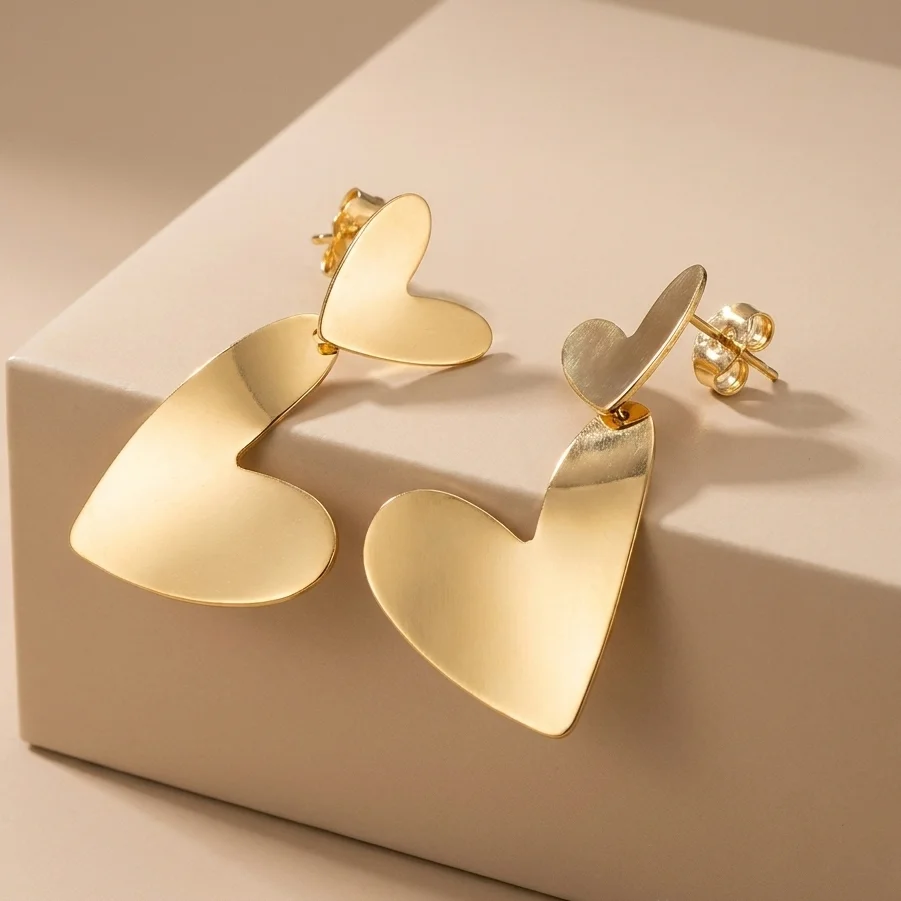 Are. Arete Corazones Rodio 4 Cm - ARG789