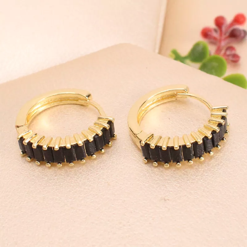 Are. Circones Negro Rodio 2cm - ARK195