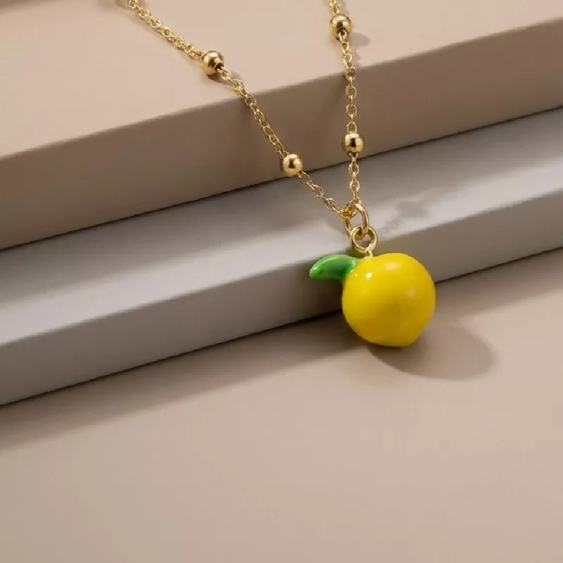 Cad. Eslabon Bolita Limon Rodio graduable - CRO955