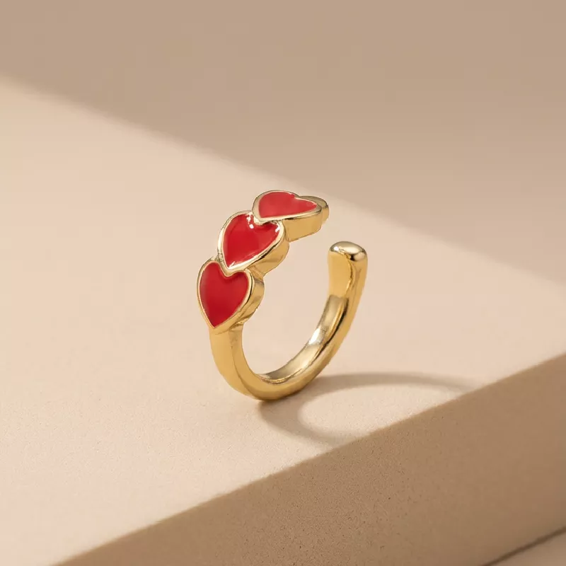 Ear. Corazones Rodio graduable - ERK144