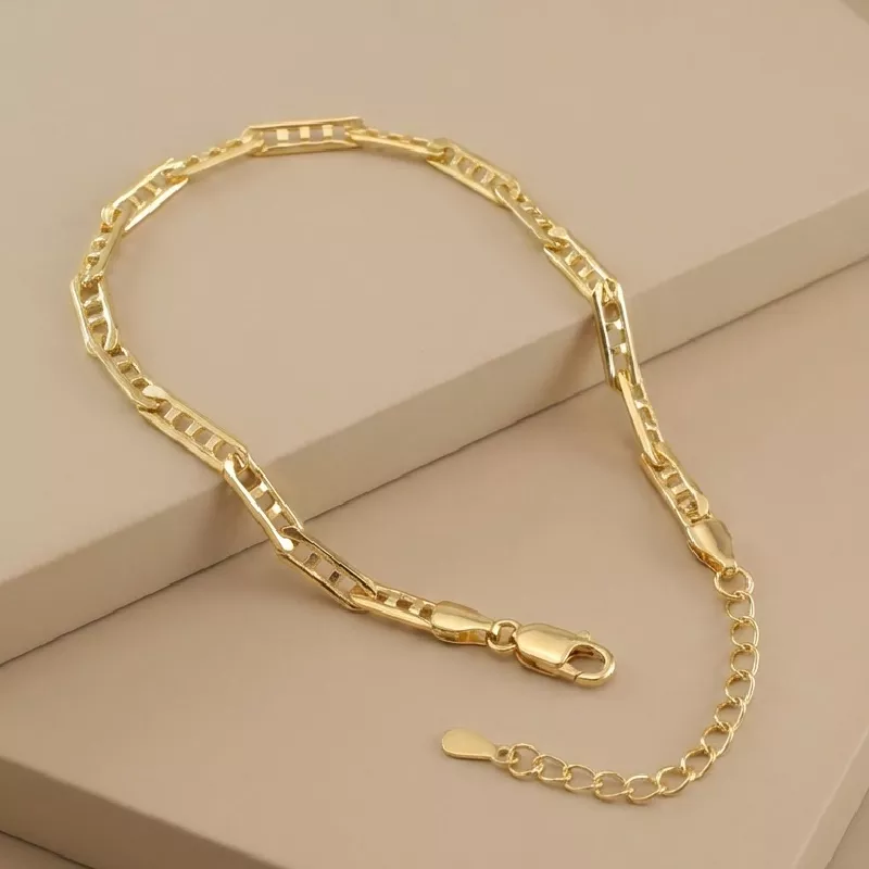 Tob. Pulsera Cubana Rodio 18cm - FRH600