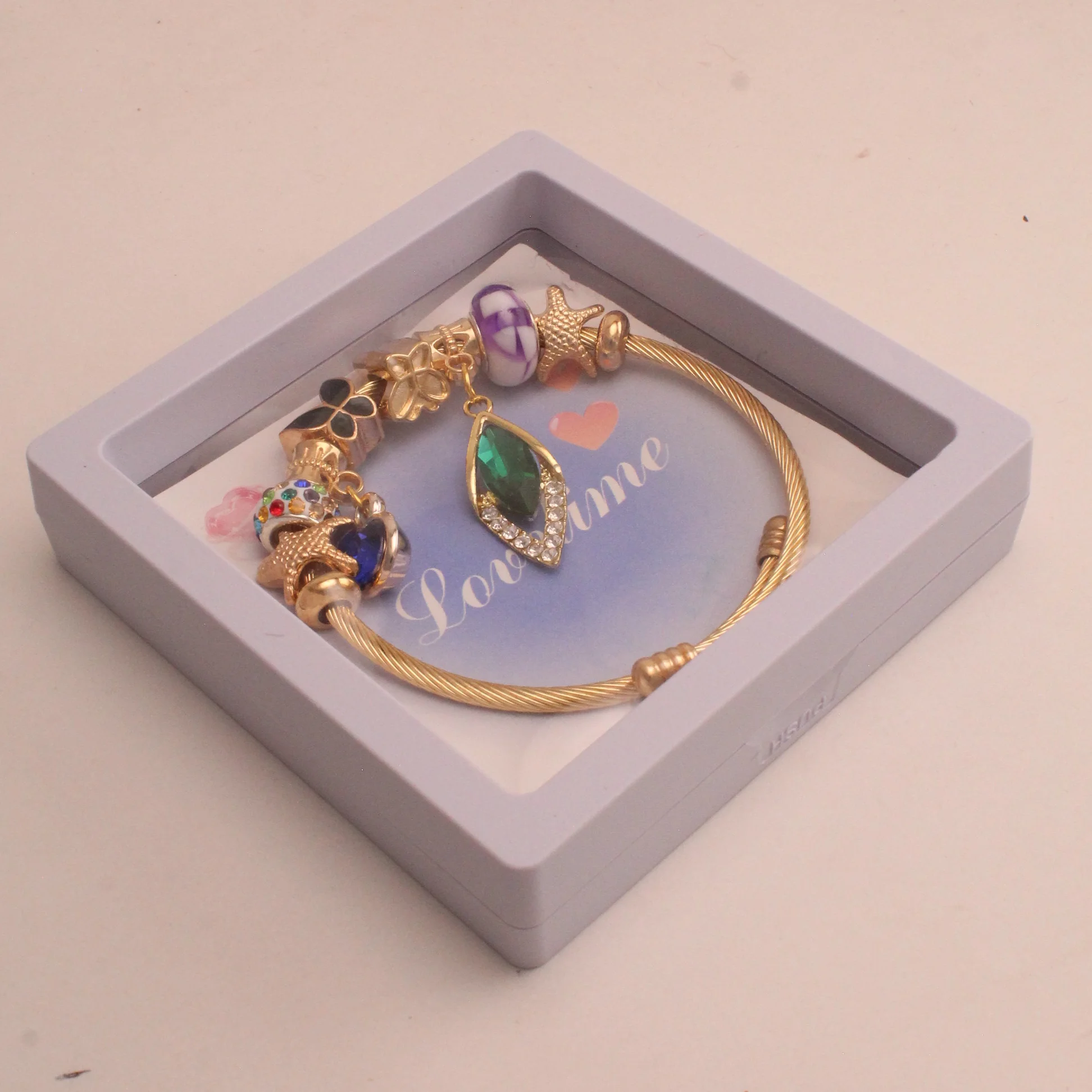 Pul. tipo pan. diamante verde rodio graduable - PAN002