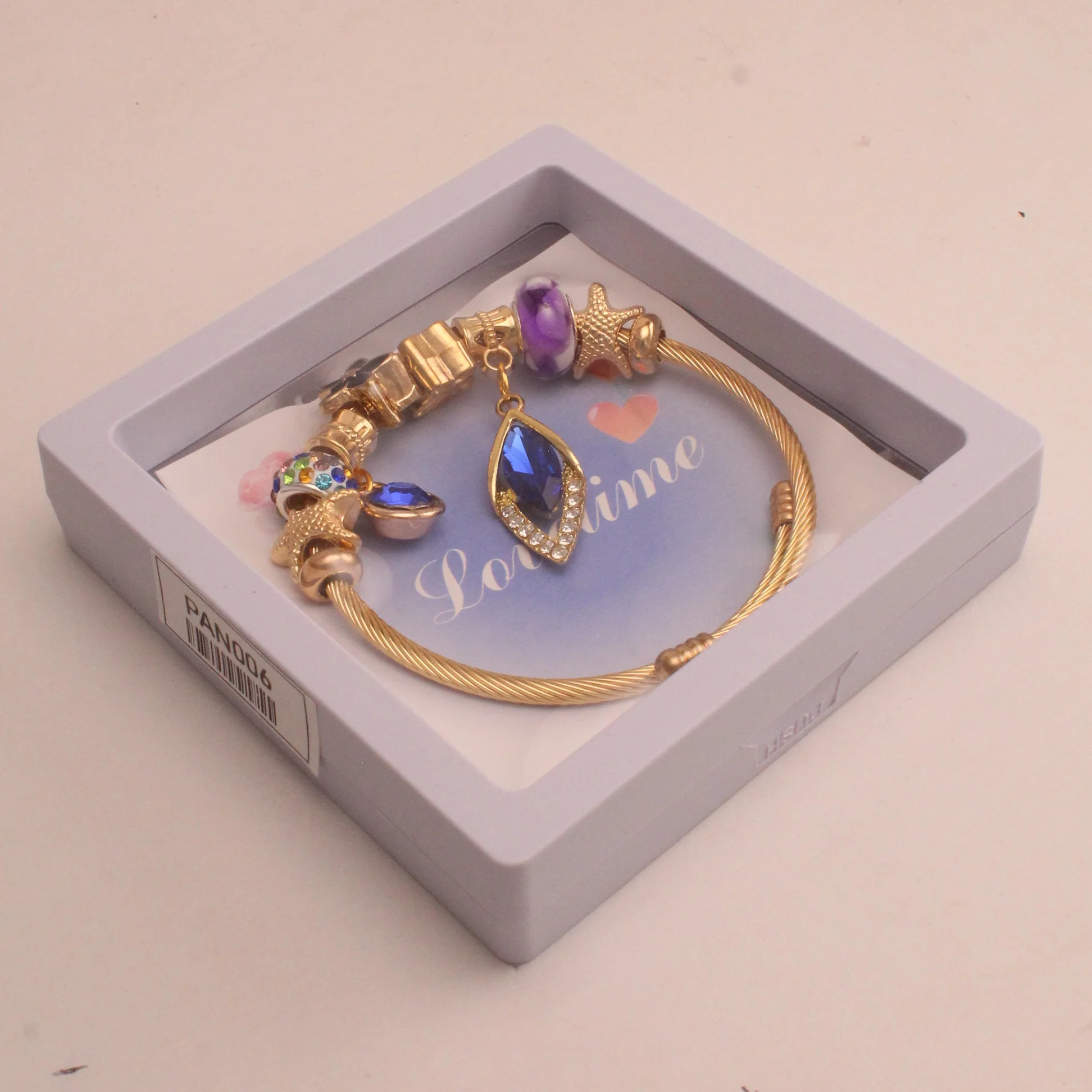 Pul. tipo pan. diamante azul rodio graduable - PAN006