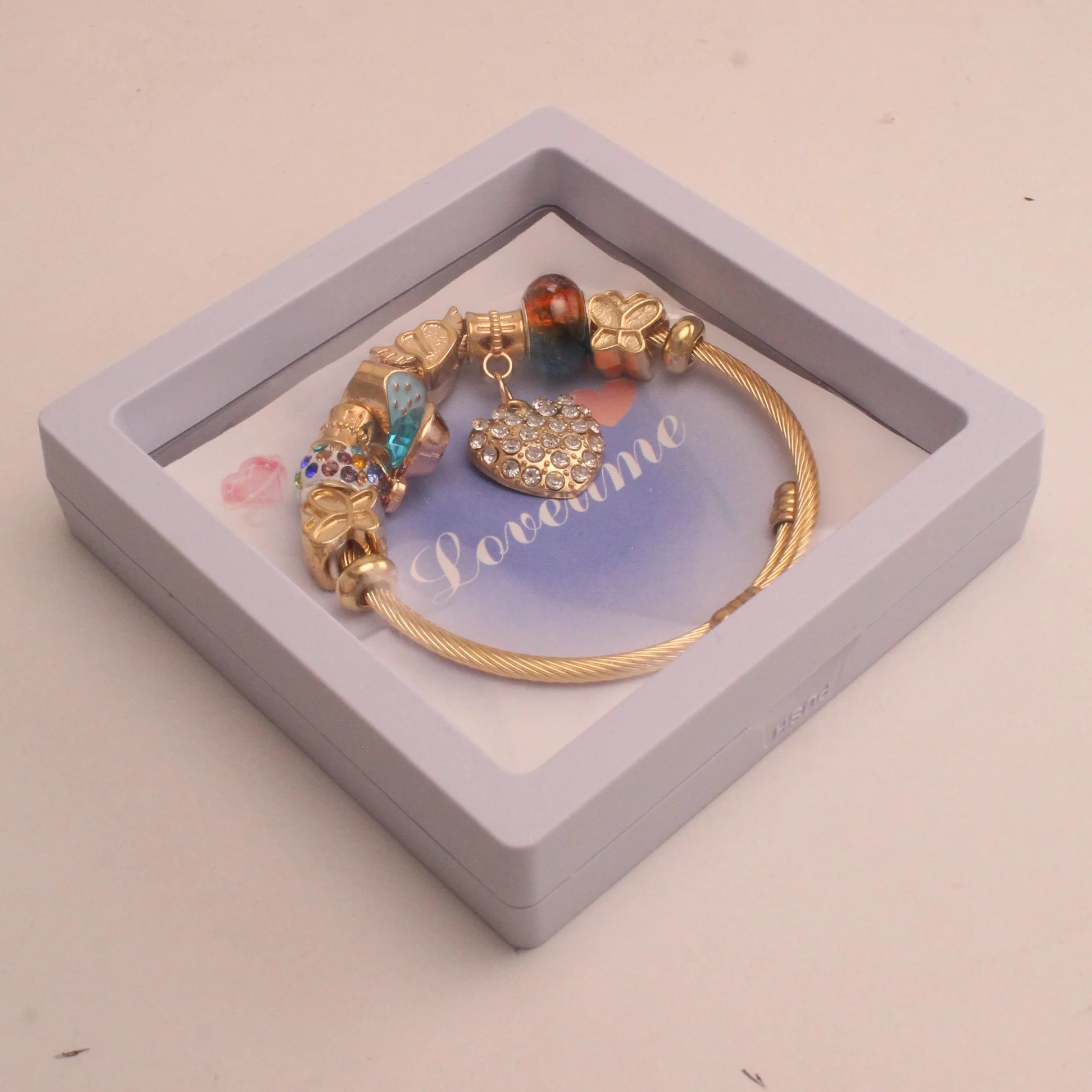 Pul. tipo pan. corazon circones rodio graduable - PAN029
