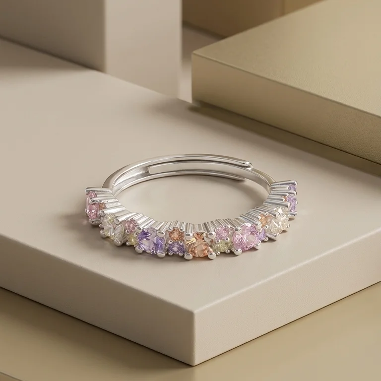 Ani. Circones Rosa Plata Graduable - RPS714