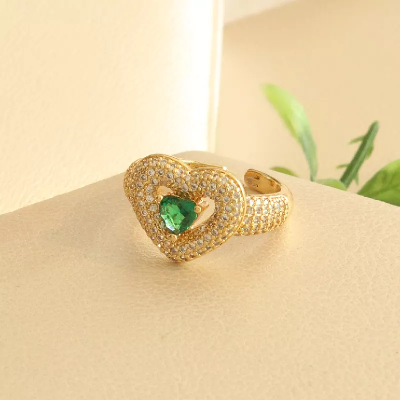 Ani. Corazon Circon Verde Rodio graduable - RRJ150