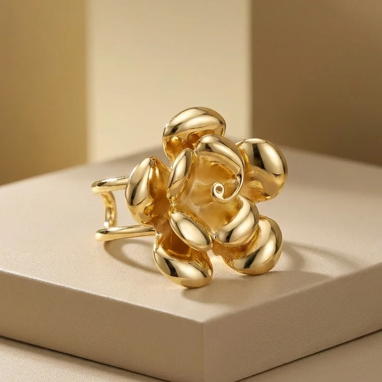 Ani. Flor Dorado Rodio Graduable - RRJ647