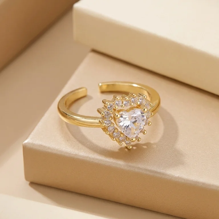Ani. Corazon Circon Dorado Rodio Graduable - RRJ753