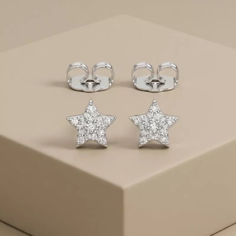 Top. Estrella Circones Rodio 0.9cm - TRG252