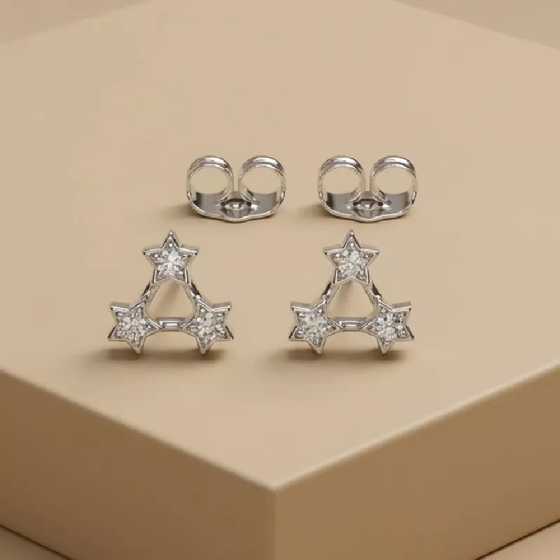 Top. Trio De Estrellas Rodio 1cm - TRG374