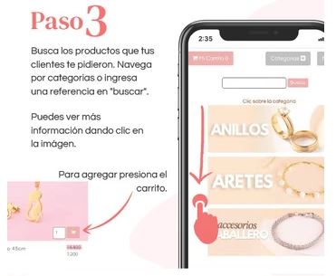 Pasos para pedidos para joyas de mujeres en Roseline