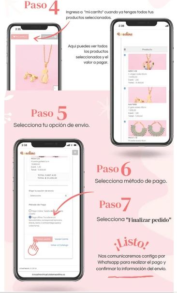 Muestra de como finalizar pedido para ser despachado por nuestra empresa de accesorios al mayor
